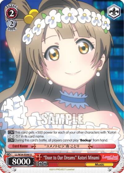 Door to Our Dreams Kotori Minami LL/W34-E046 U Love Live! Vol. 2 Card