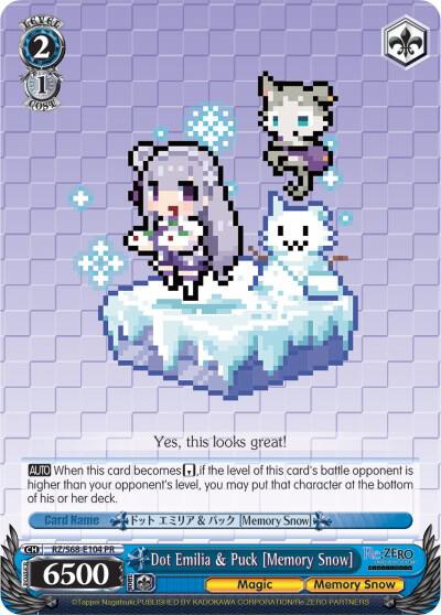Dot Emilia and Puck Memory Snow RZ/S68-E104 PR Re:ZERO Memory Snow Card