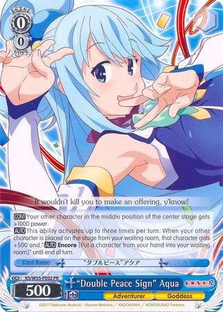 Double Peace Sign Aqua KS/W55-PE02 PR KonoSuba 2 Card