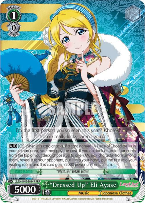 Dressed Up Eli Ayase RRR LL/EN-W02-E014R RRR Love Live! DX Vol.2 Card