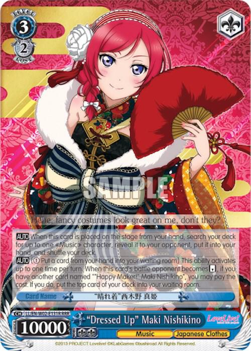 Dressed Up Maki Nishikino RRR LL/EN-W02-E131R RRR Love Live! DX Vol.2 Card
