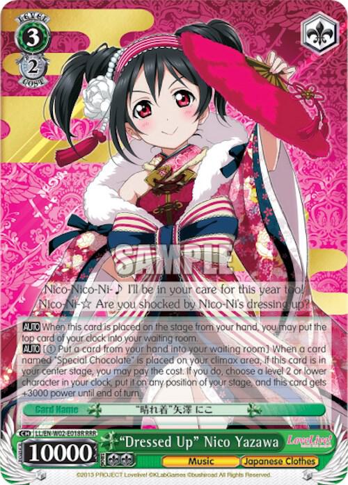 Dressed Up Nico Yazawa RRR LL/EN-W02-E018R RRR Love Live! DX Vol.2 Card