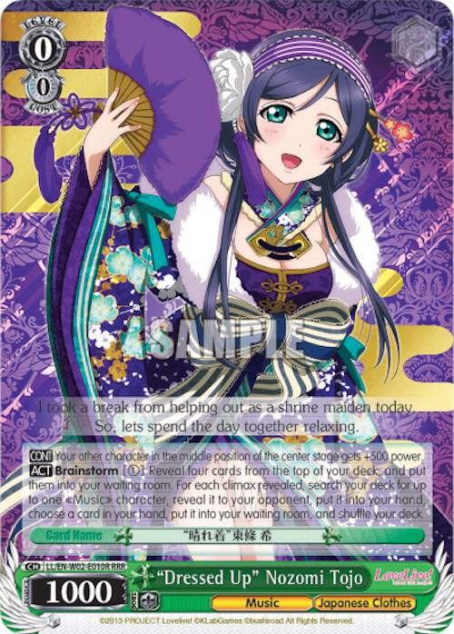 Dressed Up Nozomi Tojo RRR LL/EN-W02-E010R RRR Love Live! DX Vol.2 Card