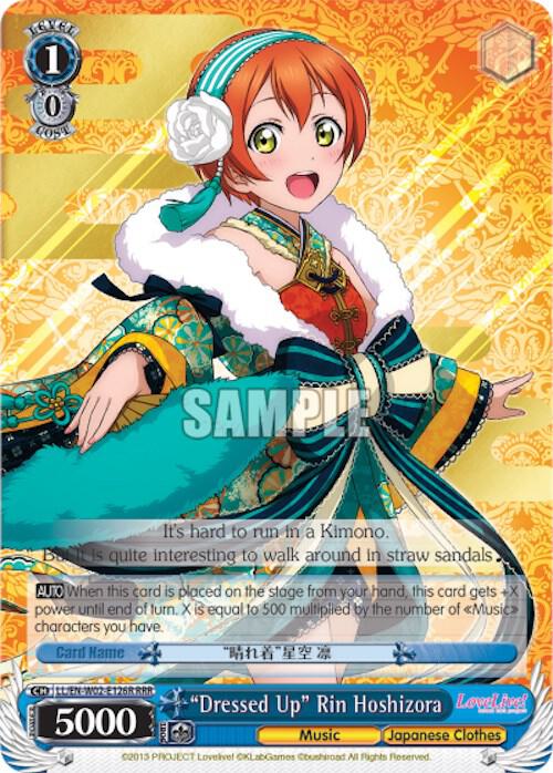 Dressed Up Rin Hoshizora RRR LL/EN-W02-E126R RRR Love Live! DX Vol.2 Card