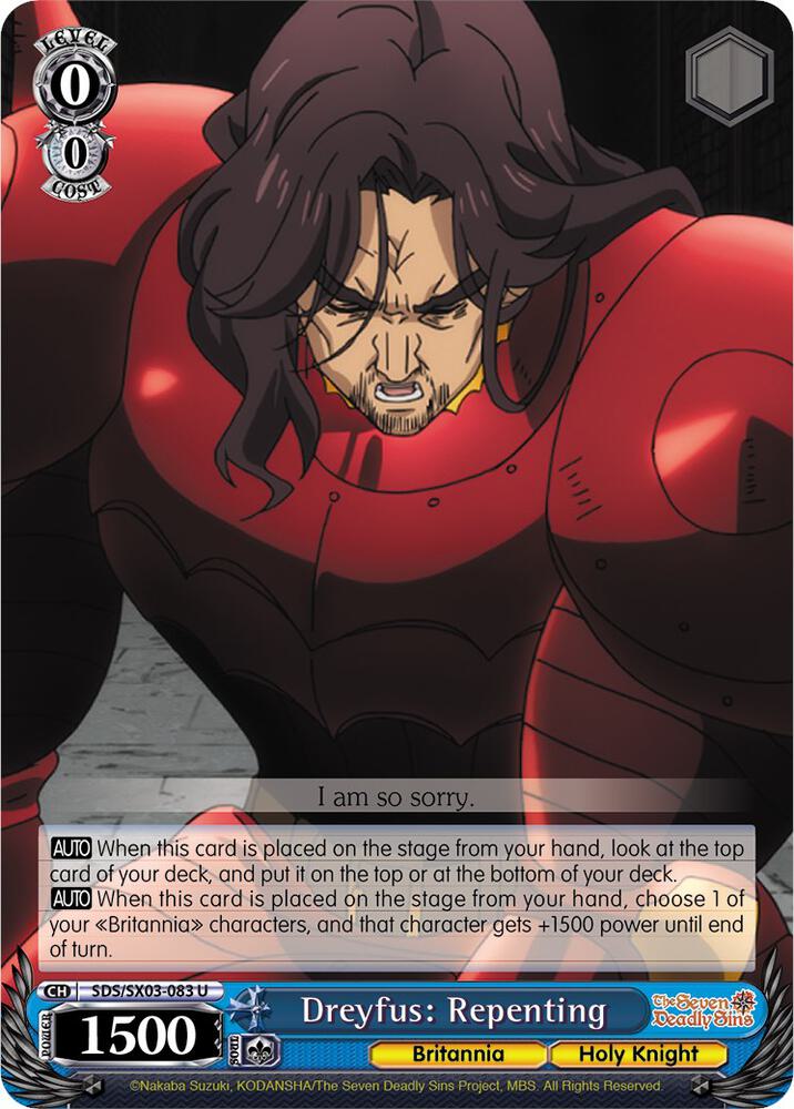 Dreyfus Repenting SDS/SX03-083 U The Seven Deadly Sins Card