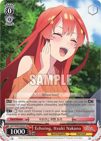 Echoing Itsuki Nakano SR 5HY/W90-E065S SR The Quintessential Quintuplets 2 Card