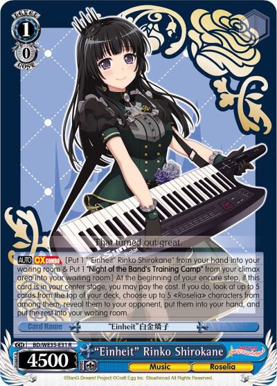 Einheit Rinko Shirokane Parallel Foil BD/WE35-E31 R Poppin’Party x Roselia Card