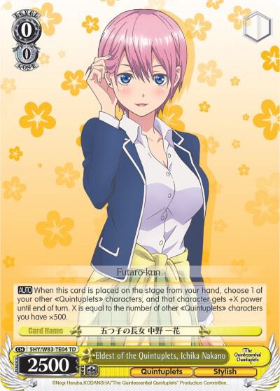Eldest of the Quintuplets Ichika Nakano 5HY/W83-TE04 TD The Quintessential Quintuplets Card