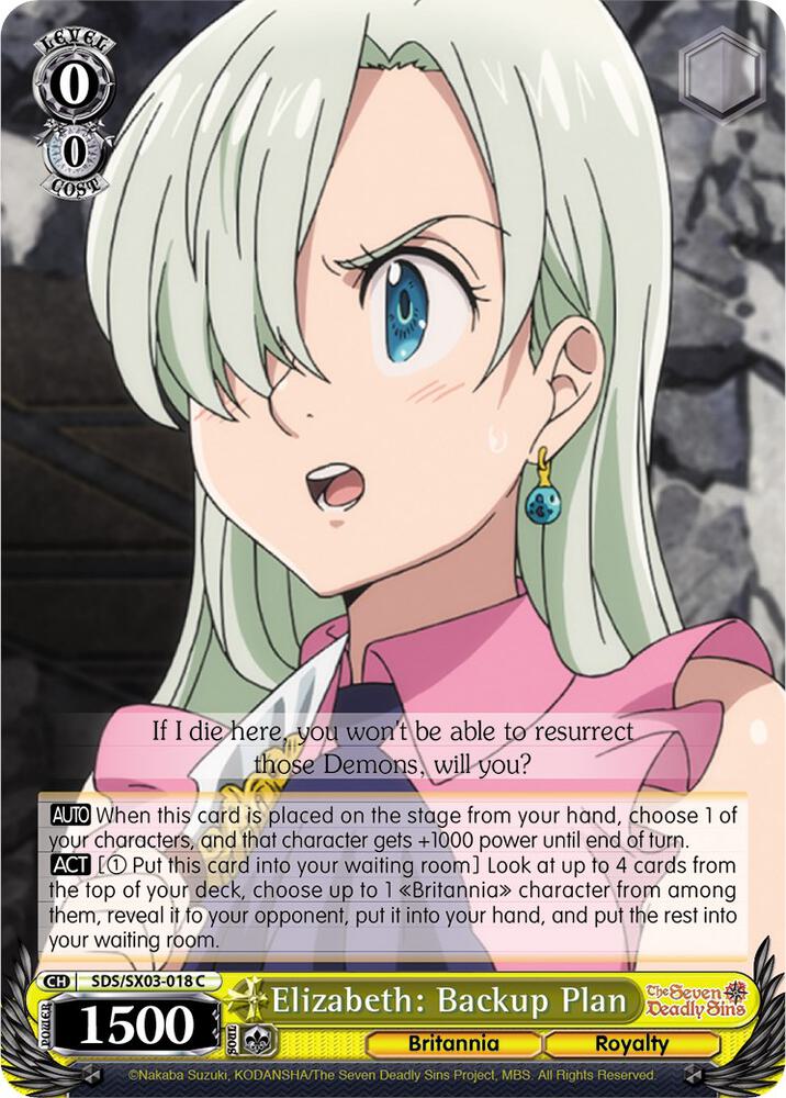 Elizabeth Backup Plan SDS/SX03-018 C The Seven Deadly Sins Card