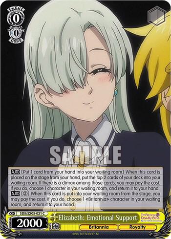 Elizabeth Emotional Support SDS/SX05-021 C The Seven Deadly Sins: Revival of The Commandments Card