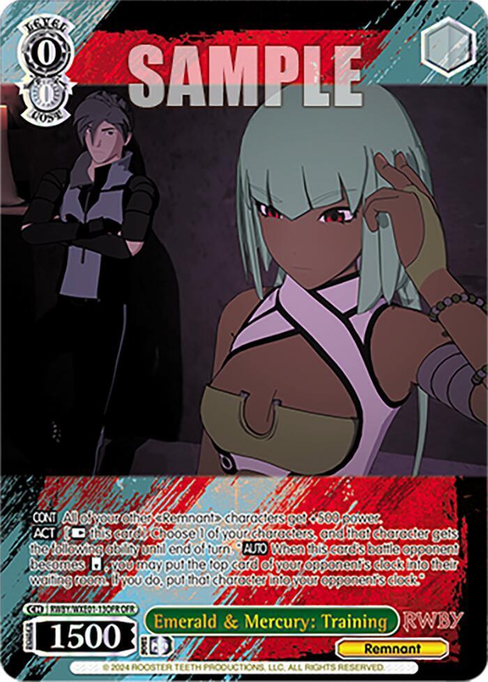 Emerald and Mercury Training OFR RWBY/WXE01-13OFR OFR RWBY Premium Booster Card