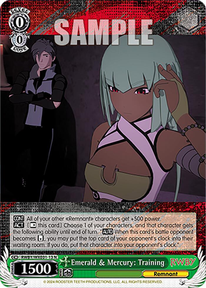 Emerald and Mercury Training RWBY/WXE01-13 N RWBY Premium Booster Card