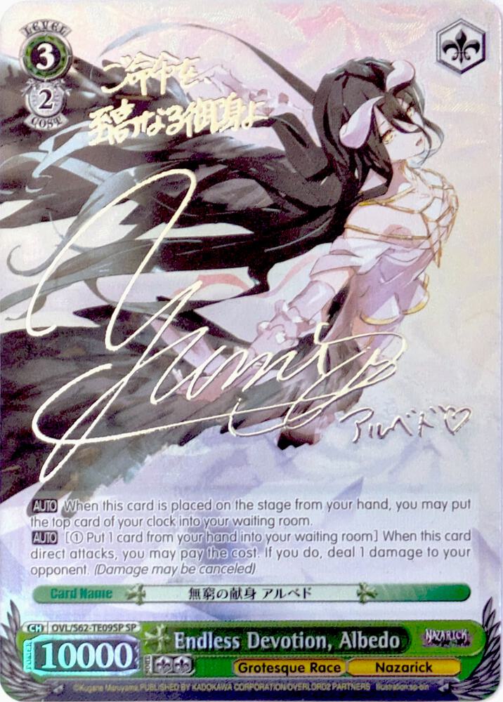 Endless Devotion Albedo SP Silver Signature OVL/S62-TE09SP SP Nazarick: Tomb of the Undead Card