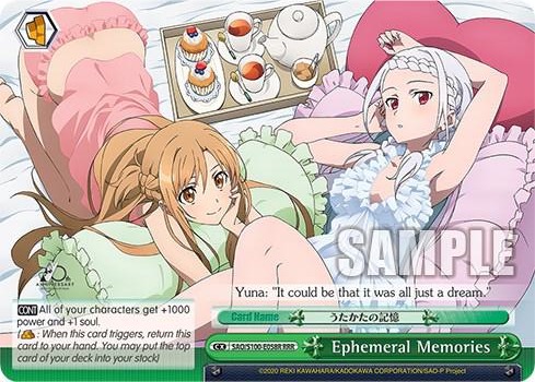 Ephemeral Memories RRR SAO/S100-E058R RRR Sword Art Online Animation 10th Anniversary Card