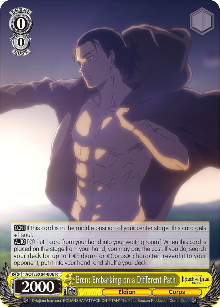 Eren Embarking on a Different Path AOT/SX04-006 R Attack On Titan: Final Season Card