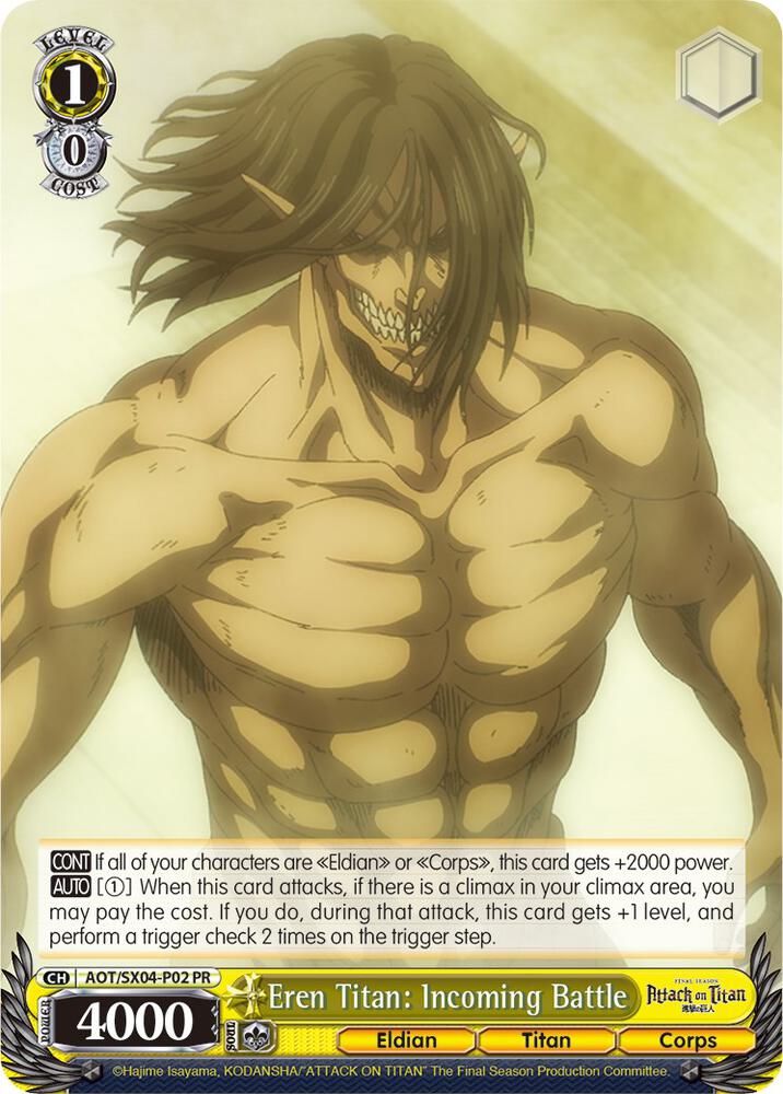 Eren Titan Incoming Battle AOT/SX04-P02 PR Attack On Titan: Final Season Card
