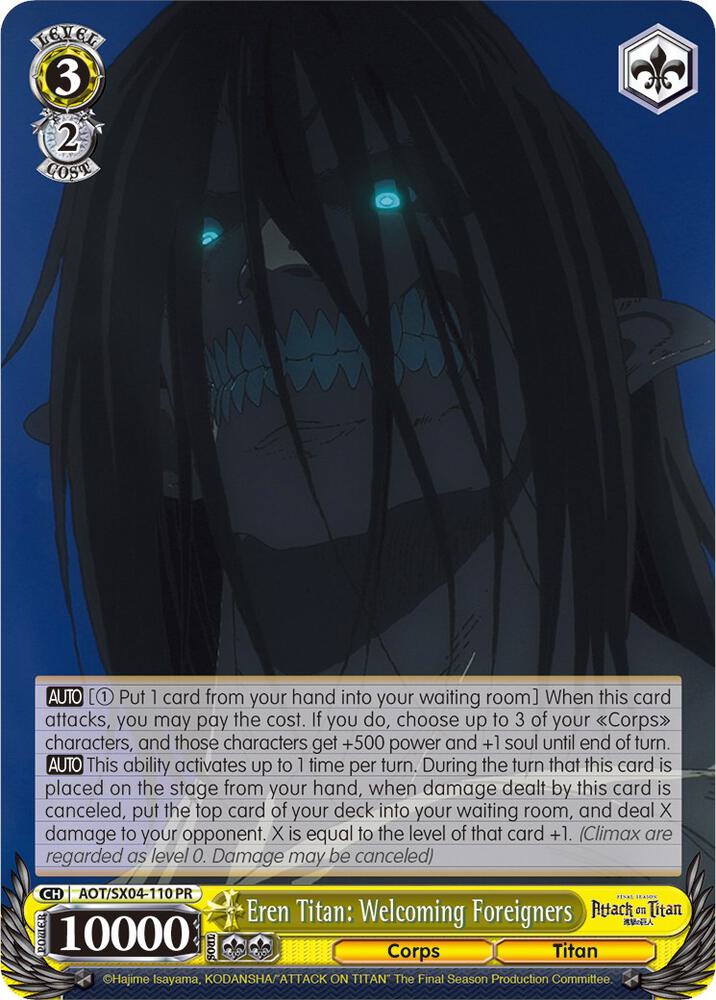 Eren Titan Welcoming Foreigners AOT/SX04-110 PR Attack On Titan: Final Season Card