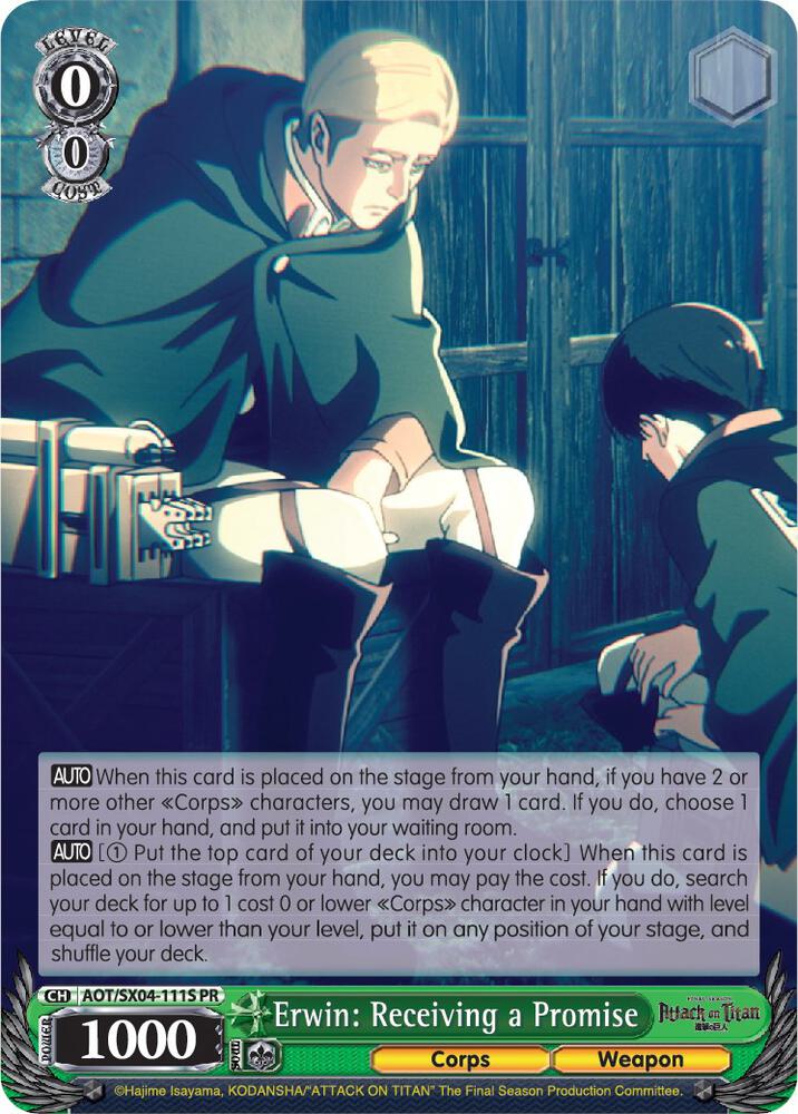 Erwin Receiving a Promise Foil AOT/SX04-111S PR Attack On Titan: Final Season Card