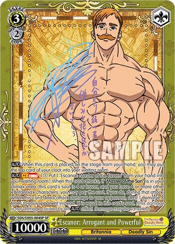 Escanor Arrogant and Powerful SP SDS/SX05-004SP SP The Seven Deadly Sins: Revival of The Commandments Card