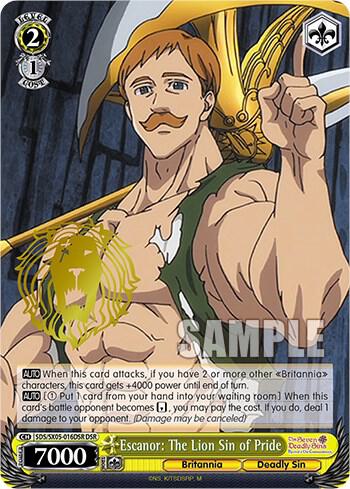 Escanor The Lion Sin of Pride DSR SDS/SX05-016DSR DSR The Seven Deadly Sins: Revival of The Commandments Card