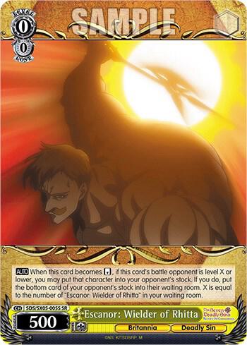 Escanor Wielder of Rhitta SR SDS/SX05-005S SR The Seven Deadly Sins: Revival of The Commandments Card