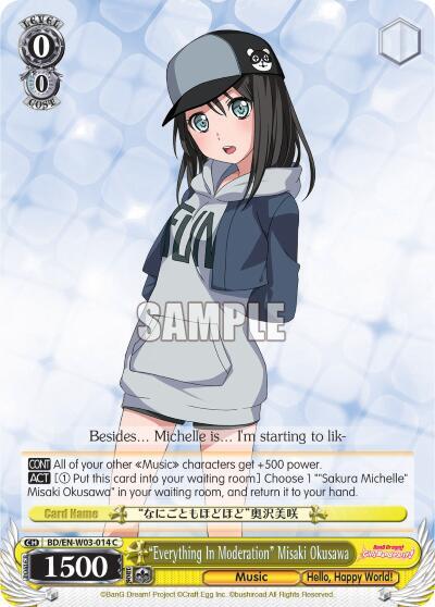 Everything In Moderation Misaki Okusawa BD/EN-W03-014 C BanG Dream! Girls Band Party! MULTI LIVE Card