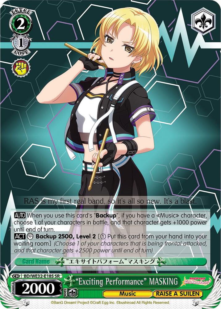 Exciting Performance MASKING BD/WE32-E18S SR BanG Dream! Girls Band Party! Premium Booster Card