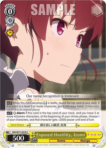 Exposed Hostility Izumi SHS/W71-E019 C Saekano How to Raise a Boring Girlfriend. flat Card