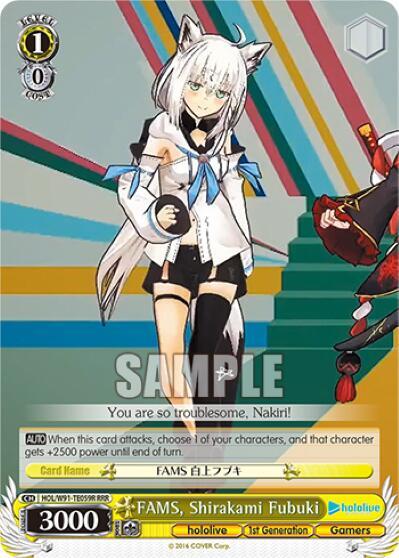 FAMS Shirakami Fubuki RRR HOL/W91-TE059R RRR hololive production Card
