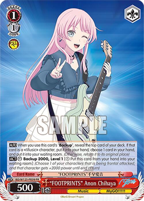 FOOTPRINTS Anon Chihaya PR BD/W125-PE09 MyGO!!!!! x Ave Mujica Card