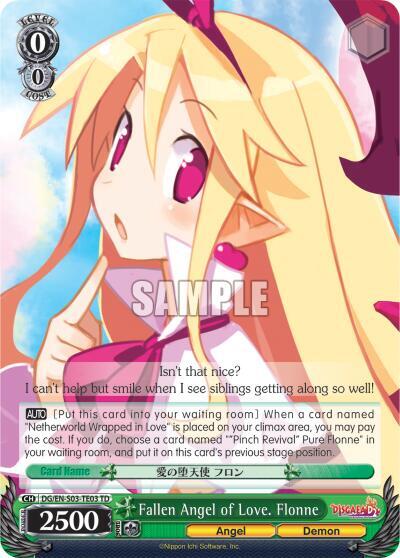 Fallen Angel of Love Flonne DG/EN-S03-TE03 TD Disgaea Card