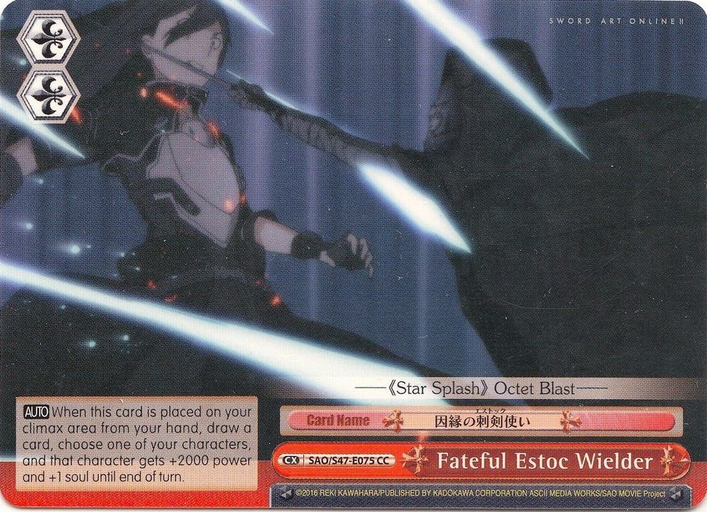 Fateful Estoc Wielder SAO/S47-E075 CC Sword Art Online Re: Edit Card