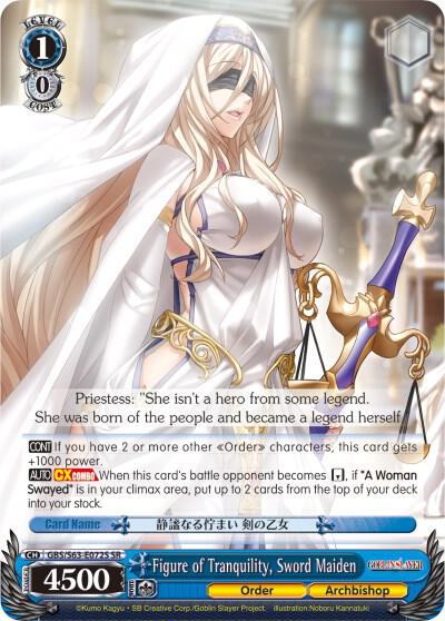 Figure of Tranquility Sword Maiden SR GBS/S63-E072S SR Goblin Slayer Card