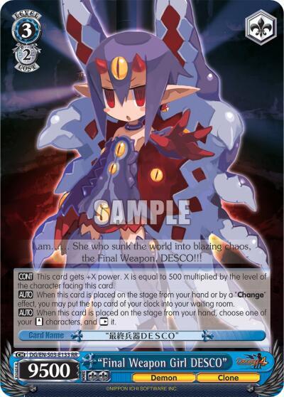 Final Weapon Girl DESCO DG/EN-S03-E133 RR Disgaea Card