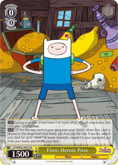 Finn Heroic Pose SR AT/WX02-003S SR Adventure Time Card