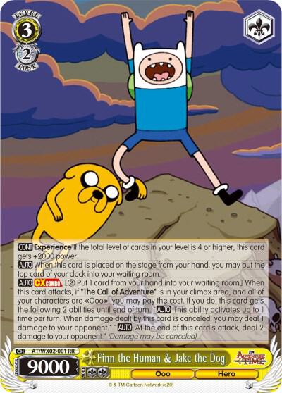 Finn the Human and Jake the Dog AT/WX02-001 RR Adventure Time Card