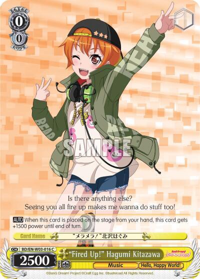 Fired Up Hagumi Kitazawa BD/EN-W03-016 C BanG Dream! Girls Band Party! MULTI LIVE Card