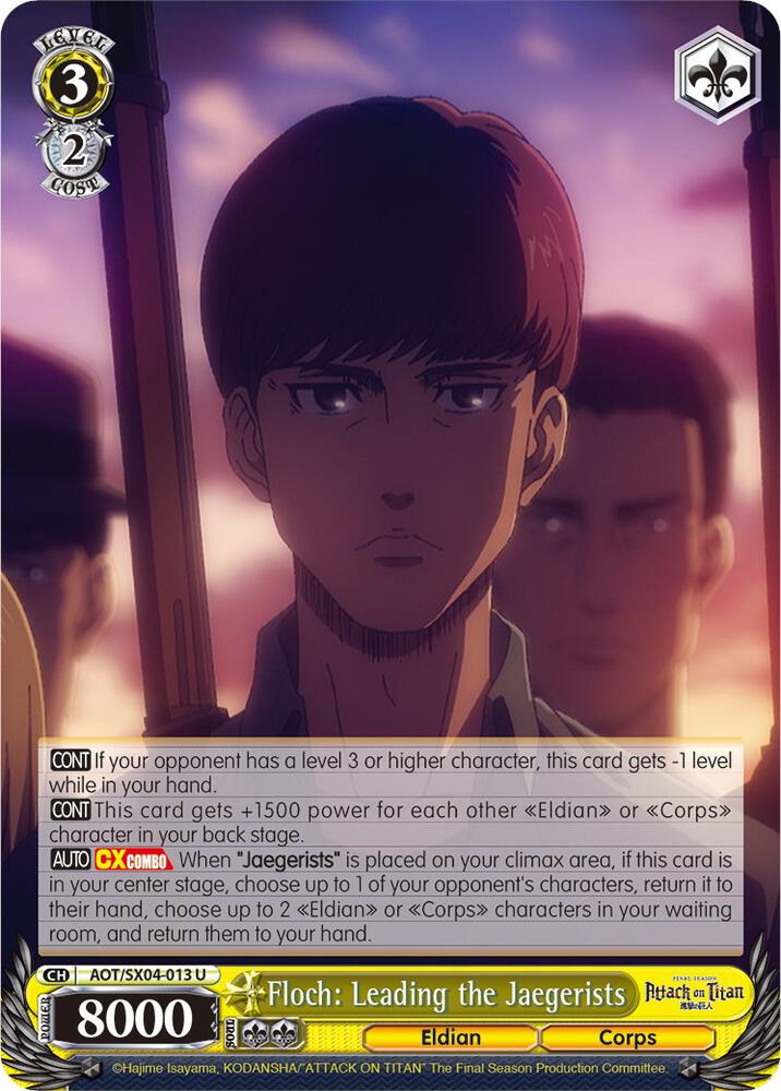 Floch Leading the Jaegerists AOT/SX04-013 U Attack On Titan: Final Season Card