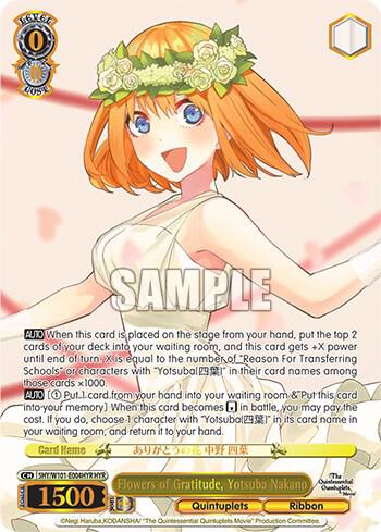 Flowers of Gratitude Yotsuba Nakano HYR 5HY/W101-E004HYR HYR The Quintessential Quintuplets Movie Card