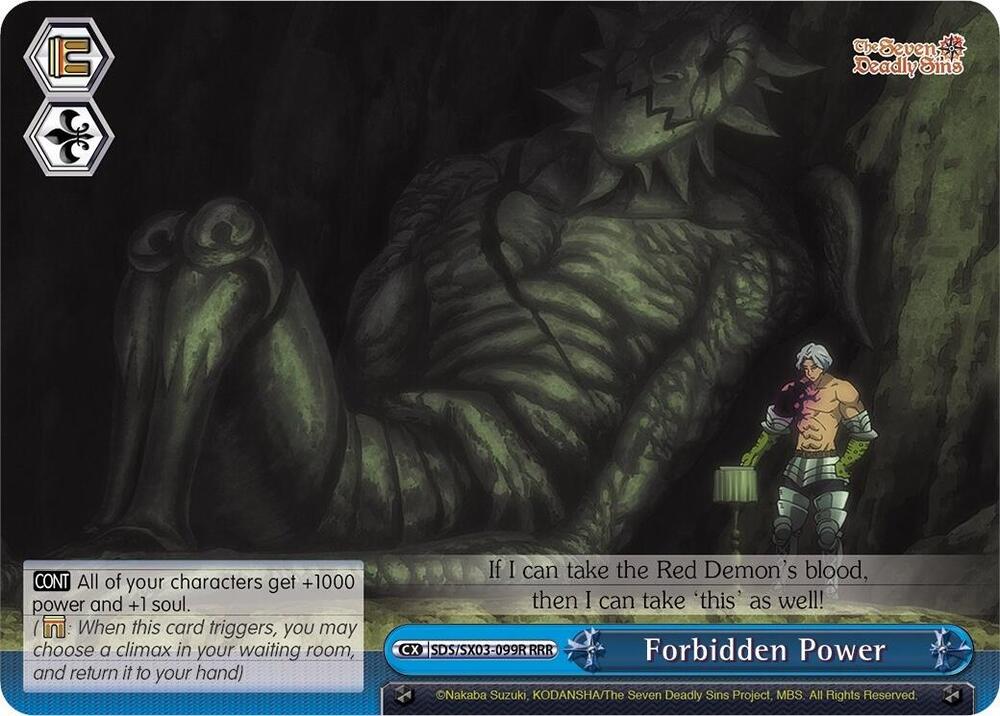 Forbidden Power RRR SDS/SX03-099R RRR The Seven Deadly Sins Card