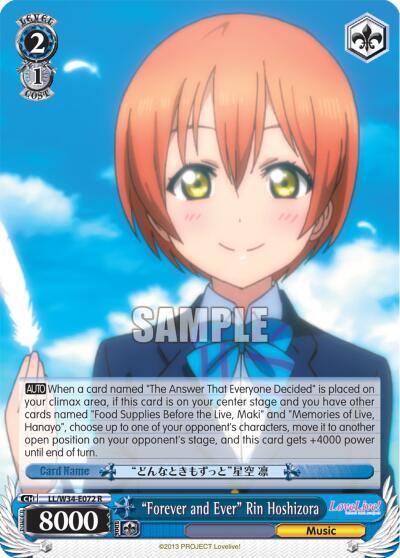 Forever and Ever Rin Hoshizora LL/W34-E072 R Love Live! Vol. 2 Card