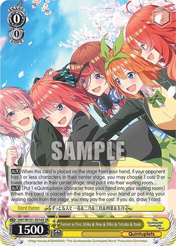Forever as Five Ichika and Nino and Miku and Yotsuba and Itsuki SR 5HY/W101-E016S SR The Quintessential Quintuplets Movie Card