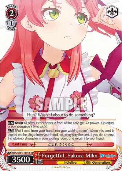 Forgetful Sakura Miko HOL/W91-TE016 TD hololive production Card