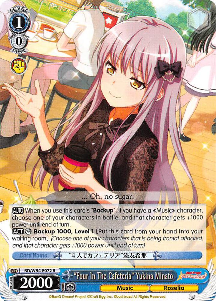 Four In The Cafeteria Yukina Minato BD/W54-E072 R BanG Dream! Girls Band Party! Card