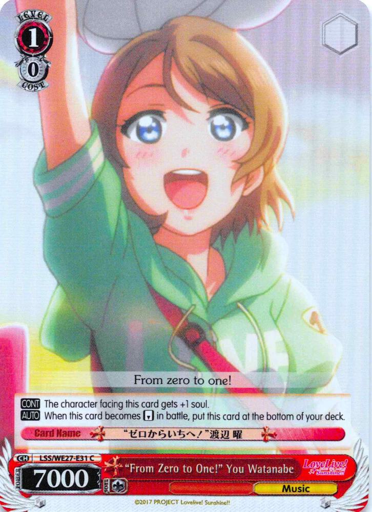 From Zero to One You Watanabe Parallel Foil LSS/WE27-E31 C Love Live! Sunshine!! Extra Booster Card