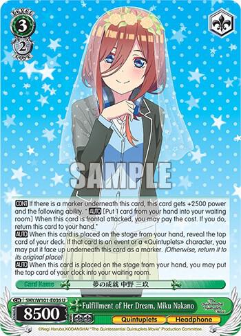 Fulfillment of Her Dream Miku Nakano 5HY/W101-E036 U The Quintessential Quintuplets Movie Card
