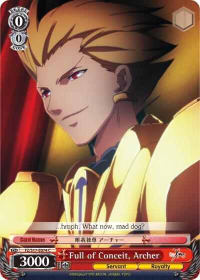 Full of Conceit Archer FZ/S17-E074 C Fate/Zero Card
