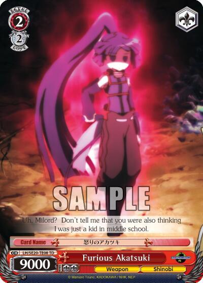 Furious Akatsuki LH/SE20-TE08 TD LOG HORIZON Card