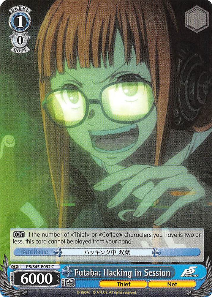 Futaba Hacking in Session P5/S45-E092 C Persona 5 Card