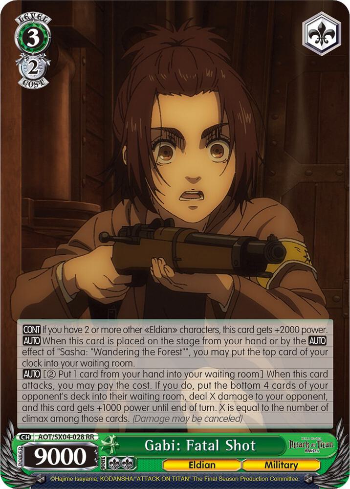 Gabi Fatal Shot AOT/SX04-028 RR Attack On Titan: Final Season Card